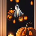thumbnail image 4 of Adorno acrílico 2D para fiesta de Halloween, colgante plano para decorar la pared en días festivos, 4 of 5