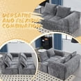 thumbnail image 6 of Chenille Loveseat Sofa, Minimalist Modular Couches Sleeper for Living Room Bedroom Apartment Lounge (Gray), 6 of 11