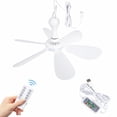 thumbnail image 1 of Ventilador de techo Xindejia alimentado por USB 6 aspas DC 5V blanco, 1 of 7