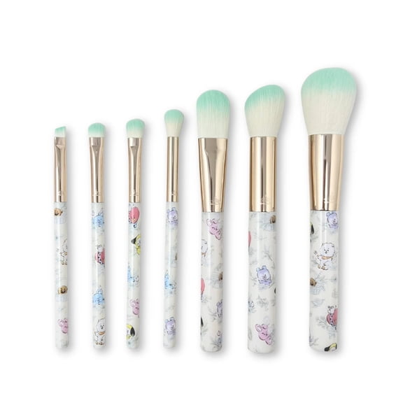 Impressions Vanity with BT21 7 PC Makeup Brush Set with Super soft synthetic Bristles