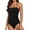 Black, variant on Womens One-Piece Swimsuits Solid Color Strapless Bandeau One Piece Swimsuit Women Swimwears Beachwear,Red,L