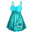 thumbnail image 2 of Más el tamaño de impresión tribal floral cintura del imperio de baño tankini Rosegal Camisetas tallas grandes, 2 of 5
