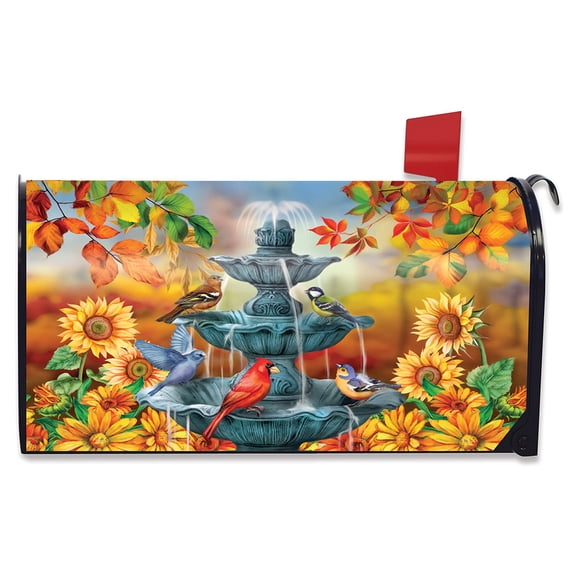 Briarwood Lane Bath Time Birds Autumn Mailbox Cover