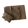 thumbnail image 4 of Bolso de mano para mujer, bandolera con monedero y compartimento térmico para el almuerzo, grande Caqui, 4 of 9