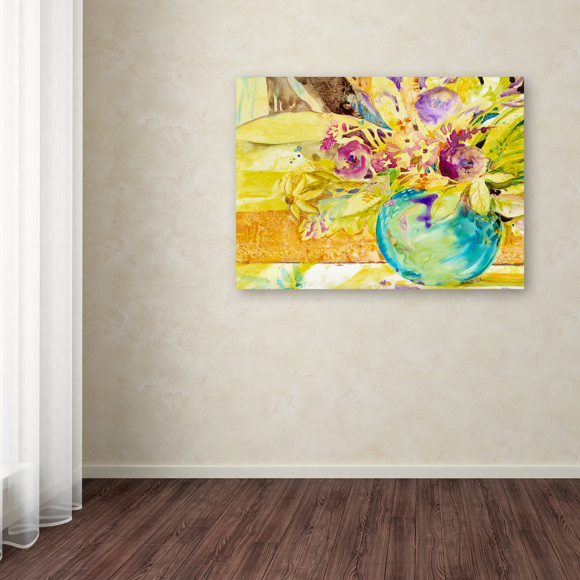 Trademark Fine Art "The Aqua Vase" Canvas Art by Sheila Golden
