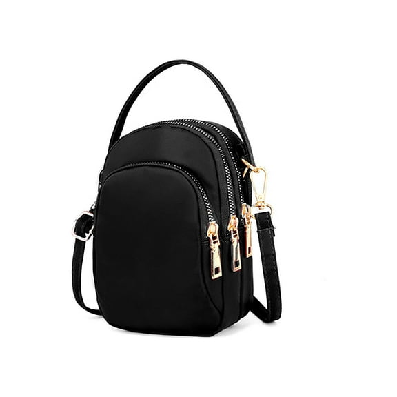 LAVA Waterproof Small Crossbody Purse and Handbag for Women Nylon Mini Shoulder Bags Phone Wallet (Black)