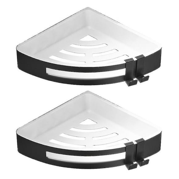 2pcs Corner Bathroom Shelves -black