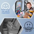 thumbnail image 6 of Charefin 2-Pack Car Backseat Organizer with Table Tray,Supports up to 22 lb,9 Storage Pockets with Touch Screen Tablet Holder,foldable Food Tray, Protective Kick Mats,Travel Accessories Organizer, 6 of 11