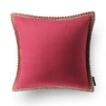thumbnail image 6 of Phantoscope Linen Trimmed Farmhouse Series Decorative Throw Pillow, 20" x 20", Red, 1 Pack, 6 of 6