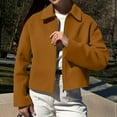 thumbnail image 3 of Womens Cropped Pea Coats Casual Fashion Button down Short Jackets Fall Trendy Zip up Outerwear with Pockets New Women's Oversized Casual Jackets Coffee S, 3 of 9