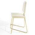 thumbnail image 6 of Counter Stool Chair, Velvet, Metal Steel, Ivory White, Modern Contemporary Urban Design, Bar Pub Cafe Bistro Hotel Restaurant Hospitality, 6 of 9