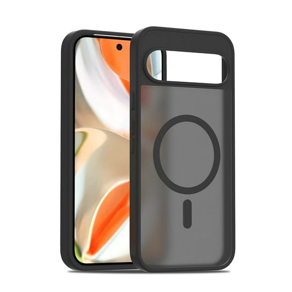 For Google Pixel 9 Pro XL Phone Case, Matte Magnetic,Support for Magsafe,Lightweight & Slim,Translucent Frosted Shockproof Protective Rugged Scratch-Resistant Phone Case Cover,Black