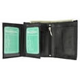 thumbnail image 3 of Men's European Cowhide Black Leather Trifold Wallet 3 ID,8 Slots, Change Pocket, 3 of 5