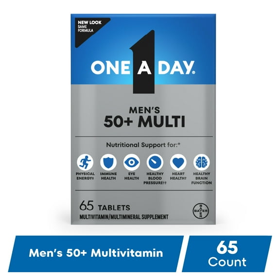 One A Day Men's 50 Multivitamin Tablets, Multivitamins for Men, 65 Ct