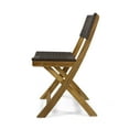 thumbnail image 6 of GDF Studio Brooke Outdoor Wood and Wicker Folding Bistro Chairs, Set of 4, Teak and Brown, 6 of 11