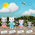 thumbnail image 3 of Sunny Days Entertainment Honey Bee Acres Purringtons Cat Family – 4 Miniature Flocked Dolls | Small Collectible Kitten Figures | Pretend Play Toys for Kids, 3 of 5