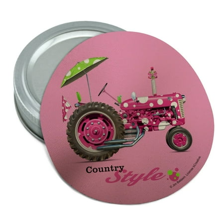

Farm Tractor Country Style Pink Polka Dot Farming Round Rubber Non-Slip Jar Gripper Lid Opener