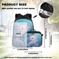 thumbnail image 4 of KUIFORTI Pink Axolotl School Bag with Lunch Bag, 4 Piece Kids Backpack Set for Girls Elementary Middle School, Fashion Bookbag with Pencil Pouch Water Bottle Sleeve Back to School Essentials, 4 of 7