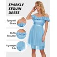thumbnail image 3 of Vestido Wedtrend WTS6002 Pantalón corto azul con lentejuelas para dama de honor, 3 of 7