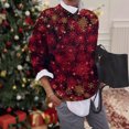 thumbnail image 2 of Hermoso jersey de invierno, suéter con estampado en contraste de copo de nieve de Navidad bonito y moderno, suéter de visón con cuello alto pequeño, 2 of 5