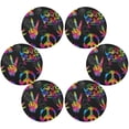 thumbnail image 3 of GZHJMY Rainbow Peace Love Sign Washable Non-Slip Round Placemat Heat Resistant Greaseproof 15.4-in Table Mat for Dinner Party BBQ(4 PCS), 3 of 6