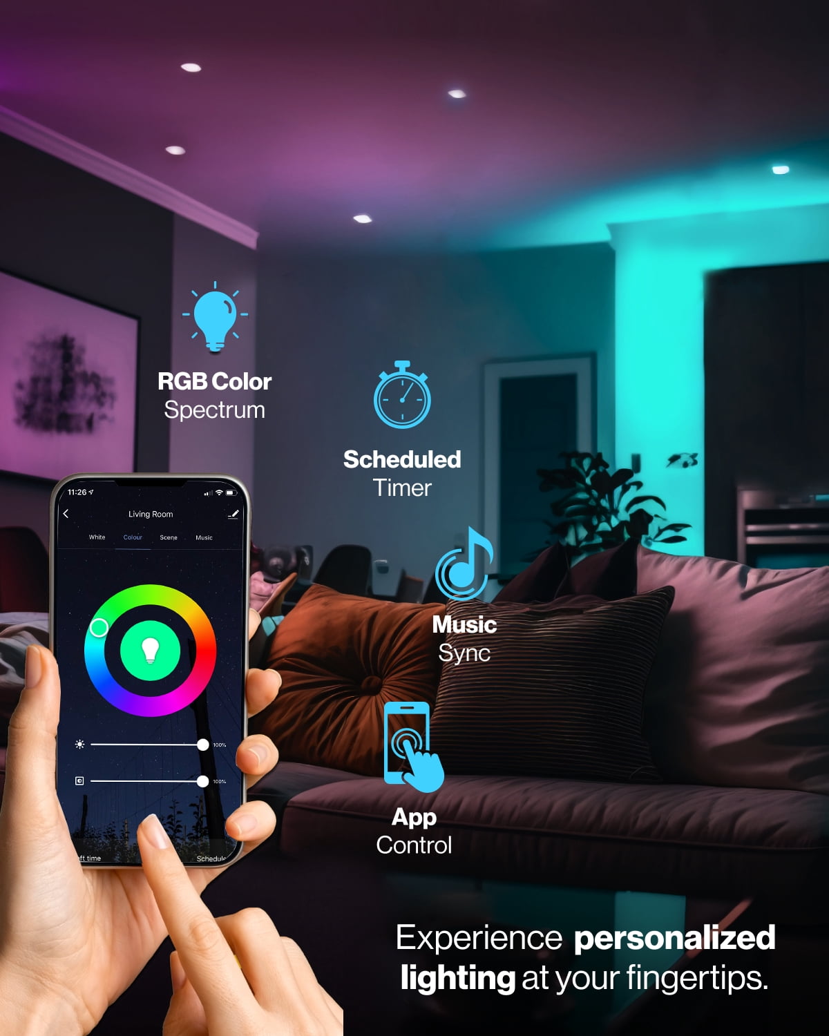 Sunco BR30 Alexa Smart Flood Light Bulb, Color Changing LED Recessed WiFi Bulb 8W, RGB CW, Dimmable, 650 LM, Compatible with Alexa & Google Assistant, E26 Base, No Hub Required, 10 Pack
