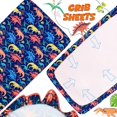 thumbnail image 7 of Crib Bedding Set for Boys Girls 3 Piece Dinosaur Baby Bedding Set - Soft Comforter Bed Set includes Quilt with Minky Dots Toddler Pillowcase Crib Sheet - Navy Nursery Bedding Set for Boys, 7 of 7