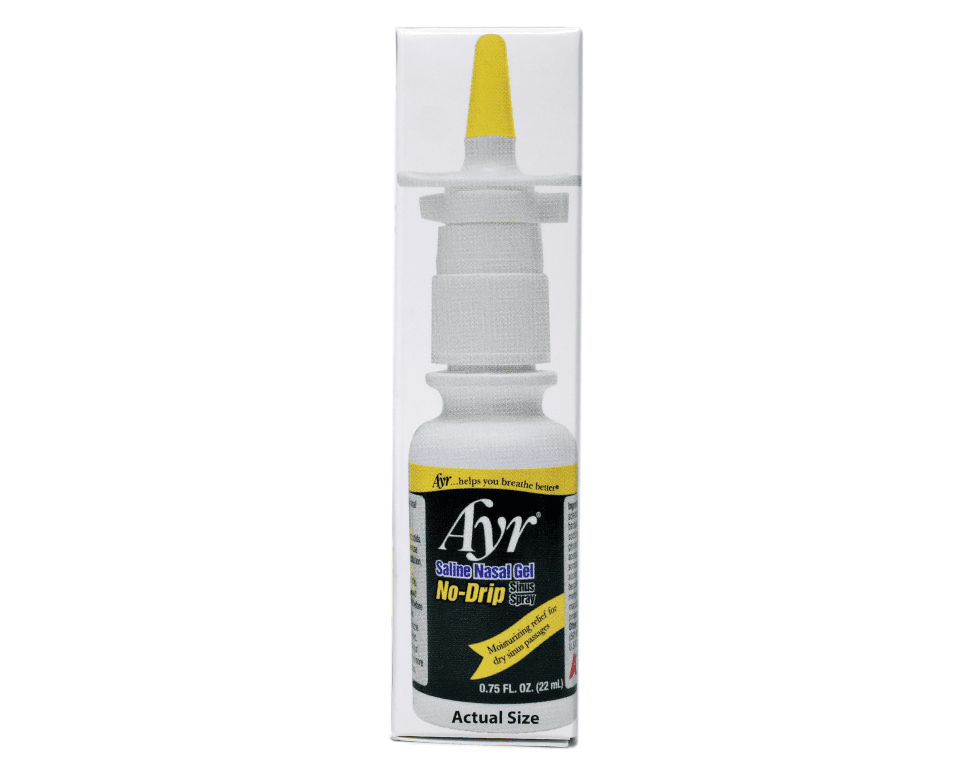 5 Pack - Ayr Saline Nasal Gel No-Drip Sinus Spray 0.75oz Each