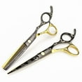 thumbnail image 2 of 1pcs Teeth Clipper 5.5 inch blue cherr  6 Inch Hair Scissors Hair Thinning Cutting Clipper Barber Scissor Hair Shears Professional Barber Shop Hairdressing Scissors, 2 of 6