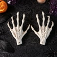 thumbnail image 5 of Halloween Skeleton Hand Props, 1 Pair Life Size Witch Claw Hands, Realistic Plastic Spooky Decorations for Party Wreath Making, Front Porch Tabletop Indoor Outdoor Display, 5 of 8