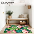 thumbnail image 3 of ODIKA 4'x6' Machine Washable Non-Slip Area Rug, Tropical Flamingo for Summer Vibes and Charm High Traffic Rug, Pink, 99166, 3 of 7