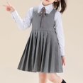 thumbnail image 5 of Auroural Girl's Ruffled Sleeveless Pleated Skirt Casual Spring Dress Princess Dress, 5 of 5