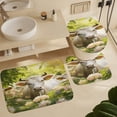 thumbnail image 6 of Farmhouse Highland Cow Funny Cattle And Flower 4 Pcs Shower Curtain Set with Rug Bathroom Sets with Waterproof Fabric And Non-Slip Rugs Toilet Lid Cover Bath Mat Decor with Hooks, 6 of 8