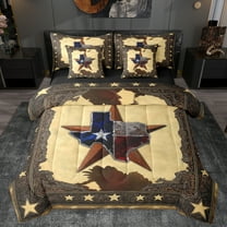 Homewish Tribal Texas Stars Twin Bedding Sets 7-Piece, Vintage American Stars Bedding Comforter Set, Southwestern Style Reversible Sheet Sets, Super Cozy Room Decor