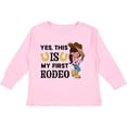 thumbnail image 3 of Inktastic Yes, This is My First Rodeo Cowgirl in Hat and Boots Girls Long Sleeve Toddler T-Shirt, 3 of 5