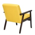 thumbnail image 6 of Gymax Wooden Upholstered Accent Chair Fabric Armchair Home Office Yellow, 6 of 9