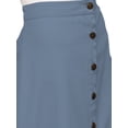 thumbnail image 4 of Women's Cotton A-line Button Front High Waist Front Slit Knee Length Skirt, Color : Light Grey 2, Size: XXL, 4 of 6