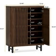 thumbnail image 2 of Tribesigns 6-Tier Shoe Cabinet with Louvered Doors, Wooden Shoe Storage Cabinet, Shoe Organizer Cabinet for Entryway, Hallway (Dark Walnut), 2 of 7