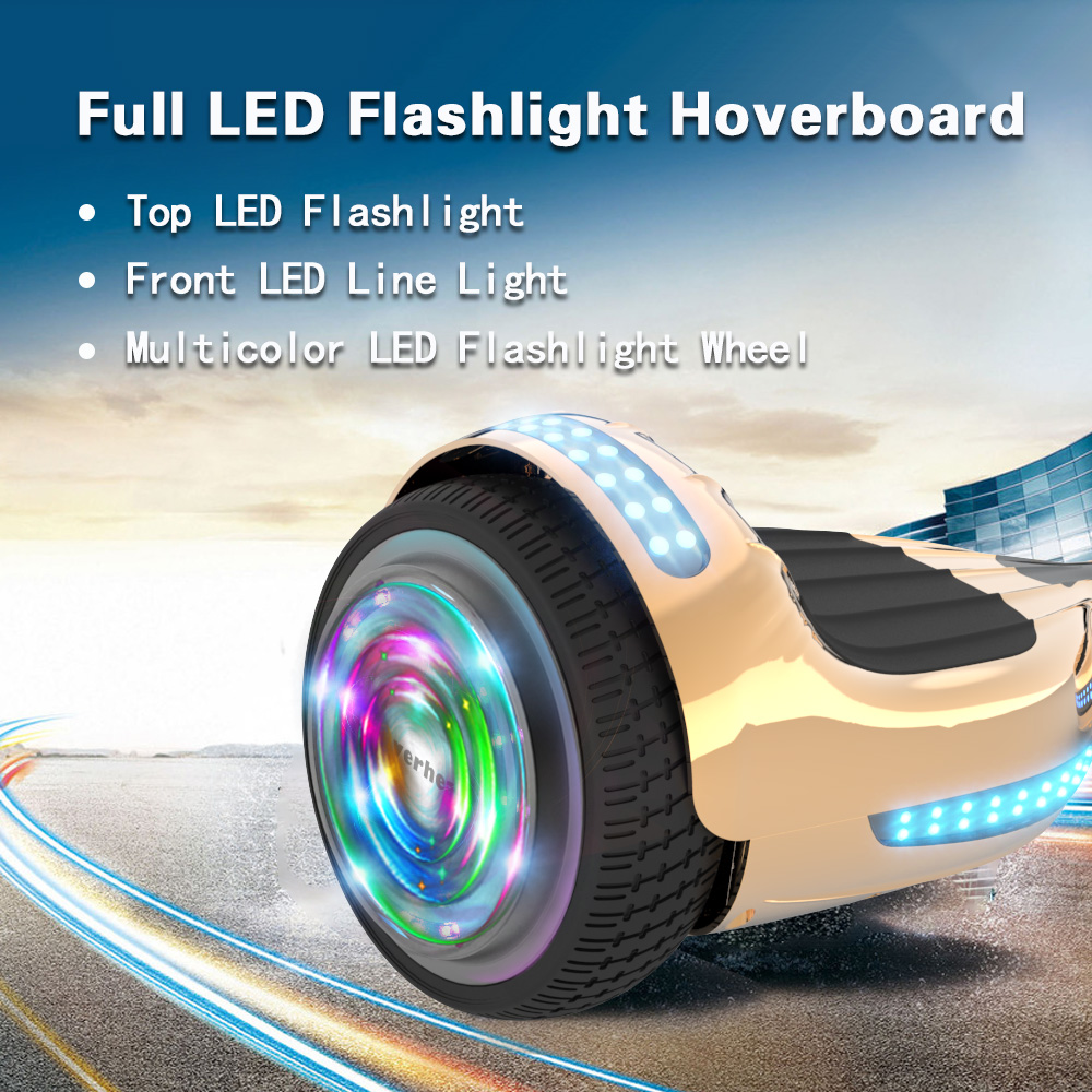 Hoverheart 6.5 In. UL 2272 Certified Hoverboard with Bluetooth and Self Balancing, Chrome Gold - image 2 of 8