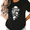 1-Black, variant on Women I'm Fine Drowning Skeleton Thumbs Up Water Ripple Funny Meme Short Sleeve Blue Tops