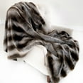 thumbnail image 2 of Plutus Brands Plutus Fancy Gray Silver Chinchilla Faux Fur Handmade Luxury Throw, 80L x 110W, 2 of 3