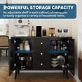 thumbnail image 4 of 47" Sideboard Buffet Cabinet, Entryway Coffee Bar Cabinet with 3 Drawers, Wooden Floor Cupboard, Fluted Media Console Table for Living Room, 4 of 7