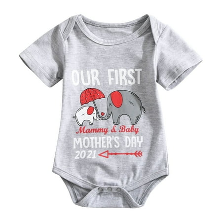 

Zlekejiko Day Short Print Set Family Sleeve Letter Jumpsuit Mother s Baby Romper Girls Romper&Jumpsuit