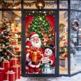 thumbnail image 5 of Fllostpr 35.4x70.8" Christmas Santa Door Cover, Four Corner Perforations Hanging Fabric Background Curtain for Xmas Party Entryway Kitchen, 5 of 6