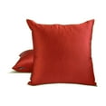 thumbnail image 4 of Fundas de almohada decorativas HomeCentric en color óxido (paquete de 2), 55 x 55 cm (22 x 22 pulgadas), funda de cojín de satén liso para sofá, estilo moderno liso - Satén flameado en color óxido, 4 of 8