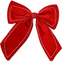 14.2" Large Velvet Christmas Bows – 3D Decorative Bowknot Ornaments for Tree, Wreath, Garland, Door, Fireplace & Wedding Décor, Elegant Holiday Bow Decoration Supplies Indoor Outdoor (Red White)