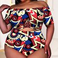 thumbnail image 2 of Utoimkio Tankini Bathing Suits for Women Tummy Control Women's Large Size Push-Up Padded Plus Size Overlay Print Bikini Tankinis Swimsuit, 2 of 4