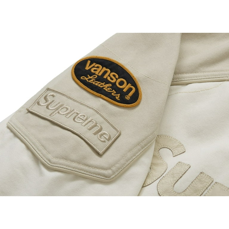 Supreme Men's Vanson Leathers Cordura Cotton Jacket White, from