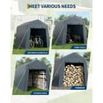 thumbnail image 3 of 6x8 FT Portable Outdoor Storage Shed with Removable Sidewalls & Doors, 240G Heavy-Duty Shelter Waterproof PE Tarp, UV-Resistant Carport for Motorcycle, Car Boat Truck Motorcycle, Gray, 3 of 7