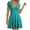 A Green, variant on Summer Dresses for Women Casual V Neck Short Sleeve Loose Flowy Floral Pleated Beach Vacation Mini Dress,Sizes S-3XL